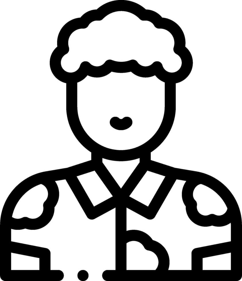 A black and white icon of a man with a hat vector