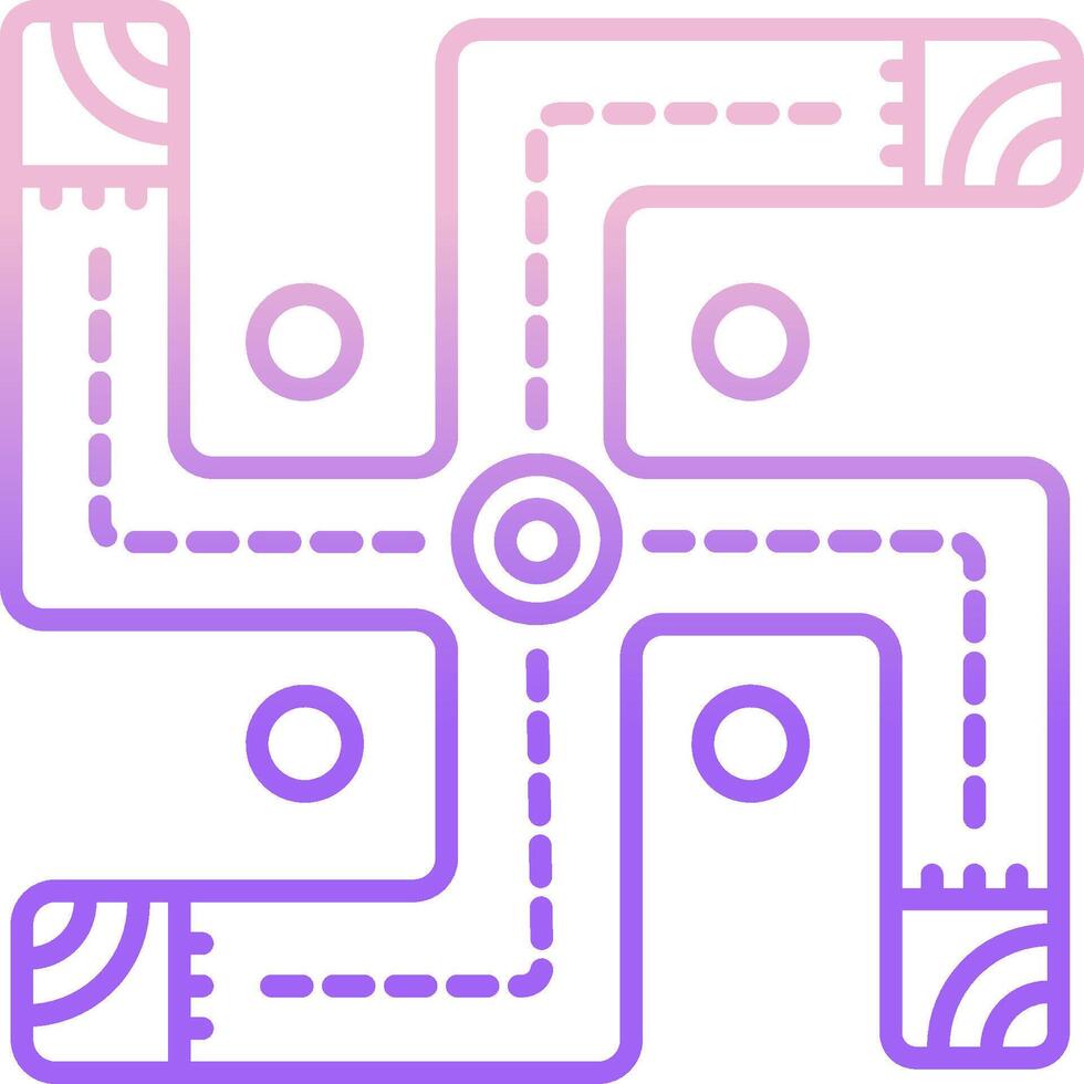 A purple and white icon of a cross vector