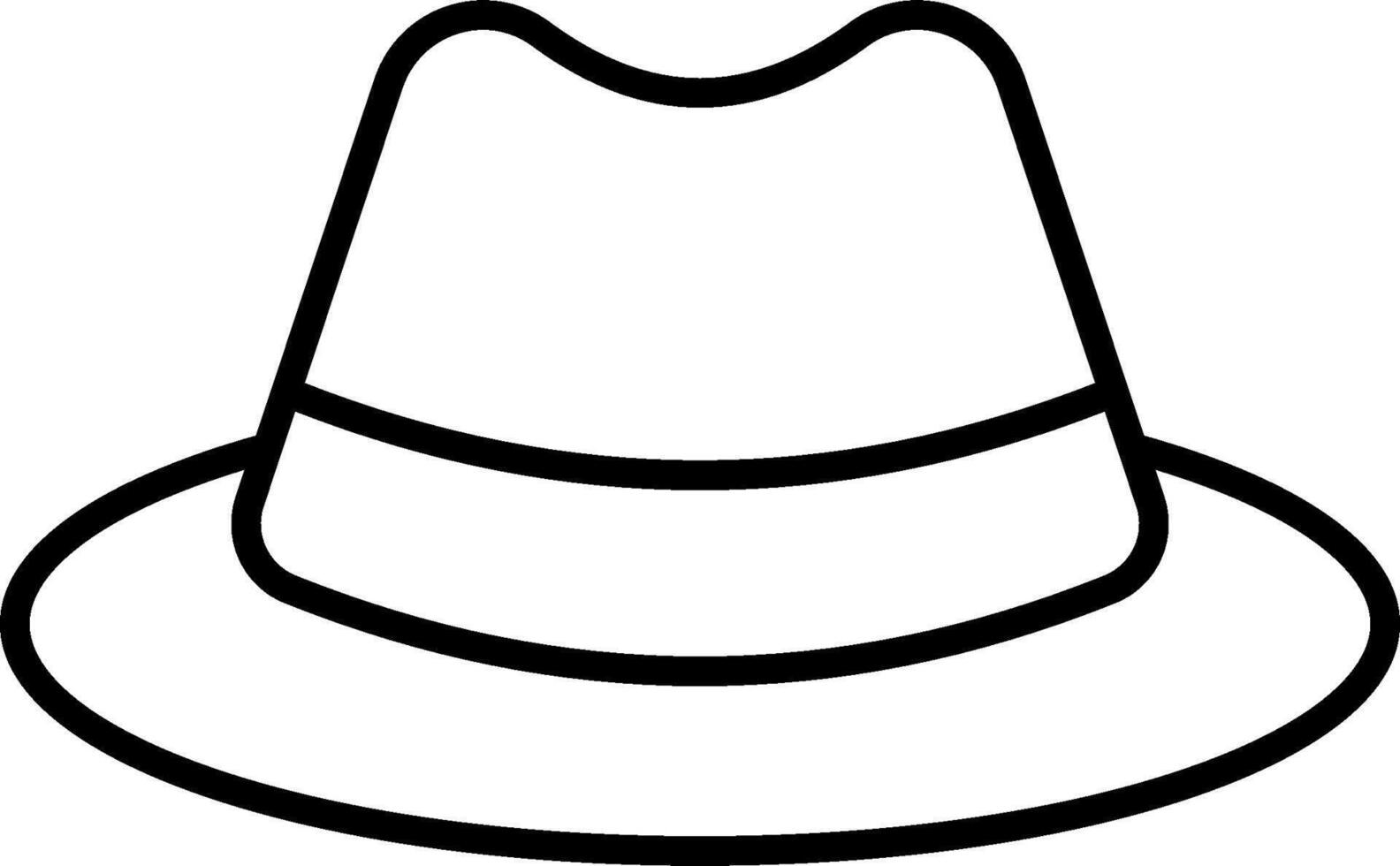 A hat is shown in black and white vector