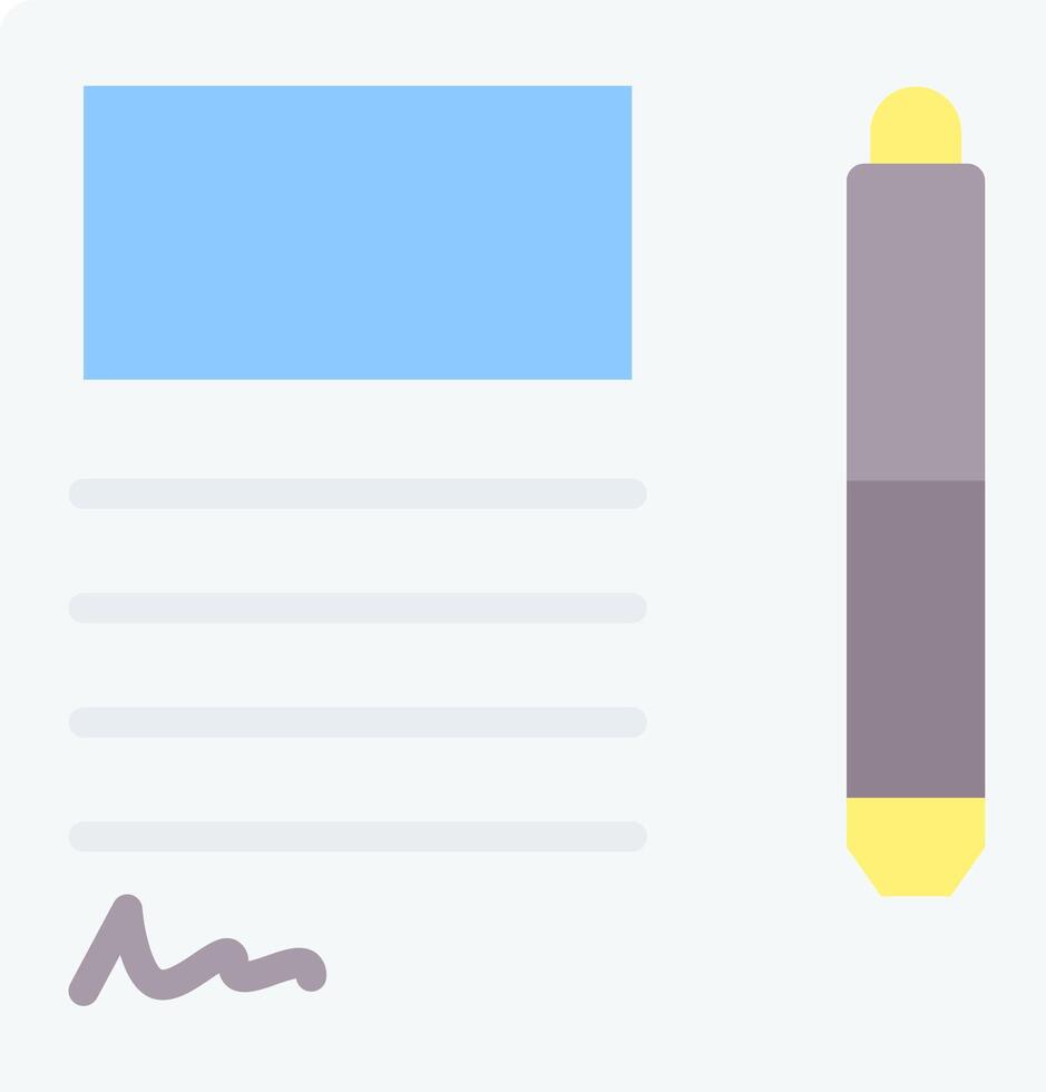 A pen and paper with a blue square vector