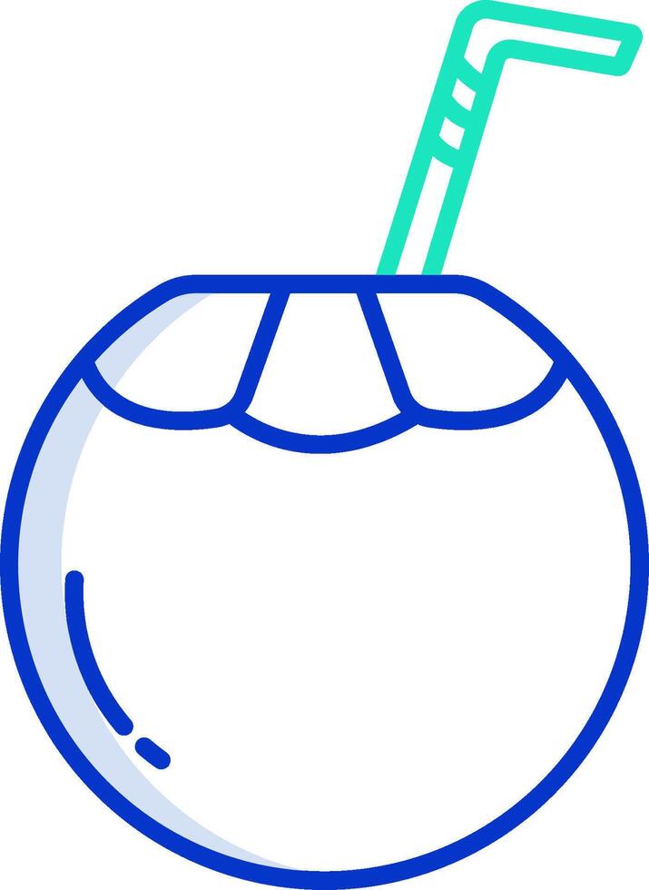 A coconut drink with a straw and straw vector