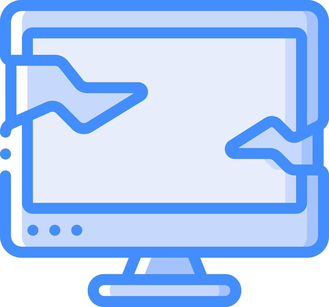 un computadora monitor con un roto pantalla vector