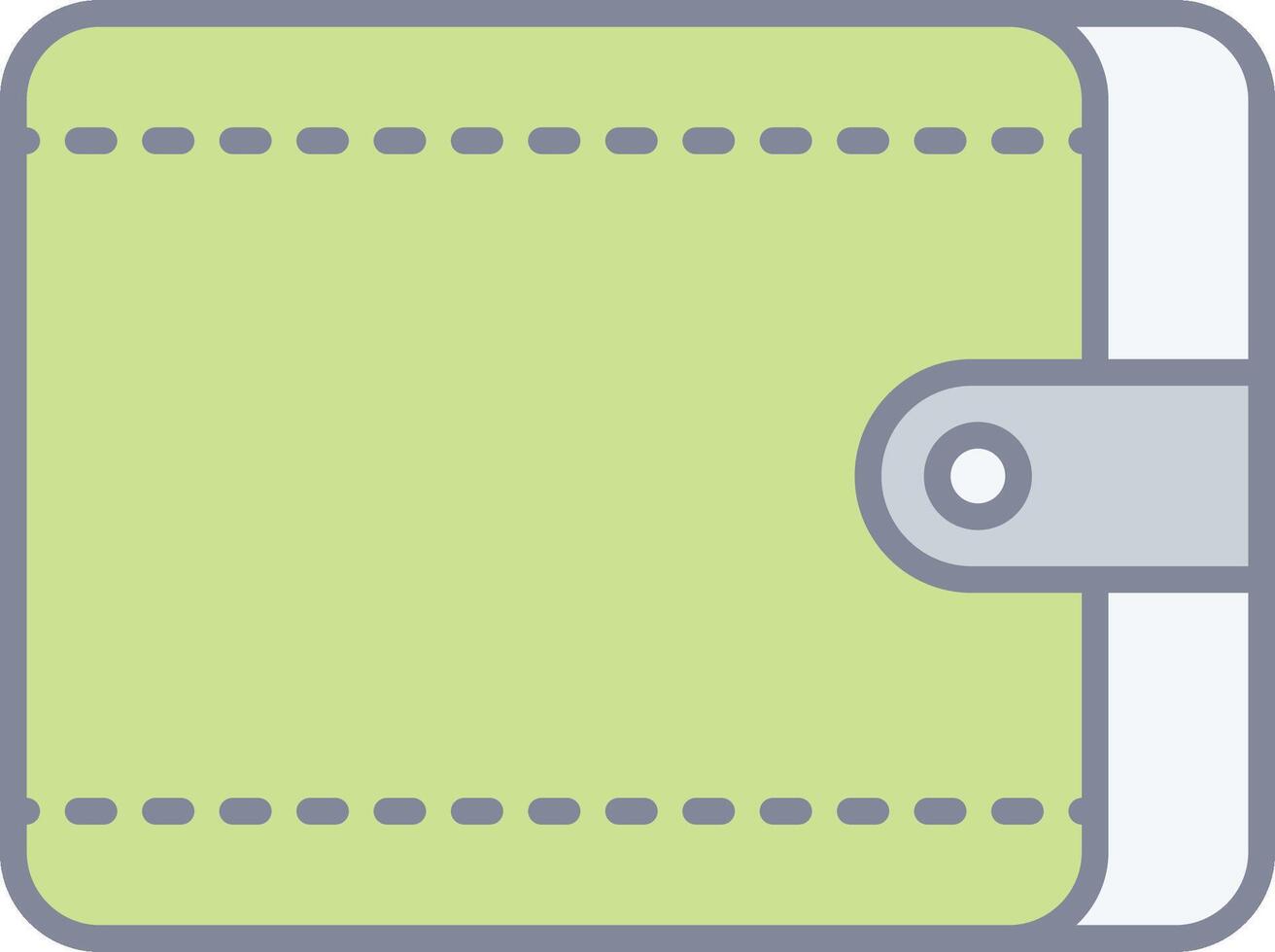 A green wallet with a white border vector