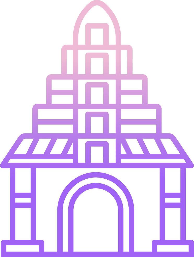 A purple and pink icon of a temple vector