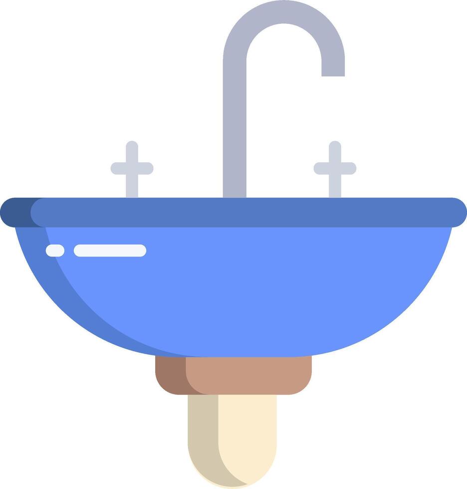 A blue sink with a faucet and a faucet vector