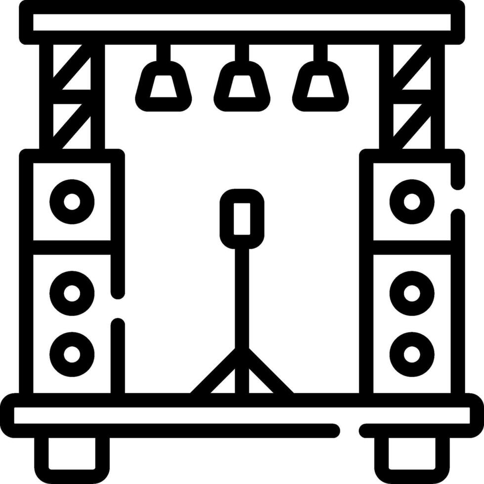 A black and white illustration of a stage vector