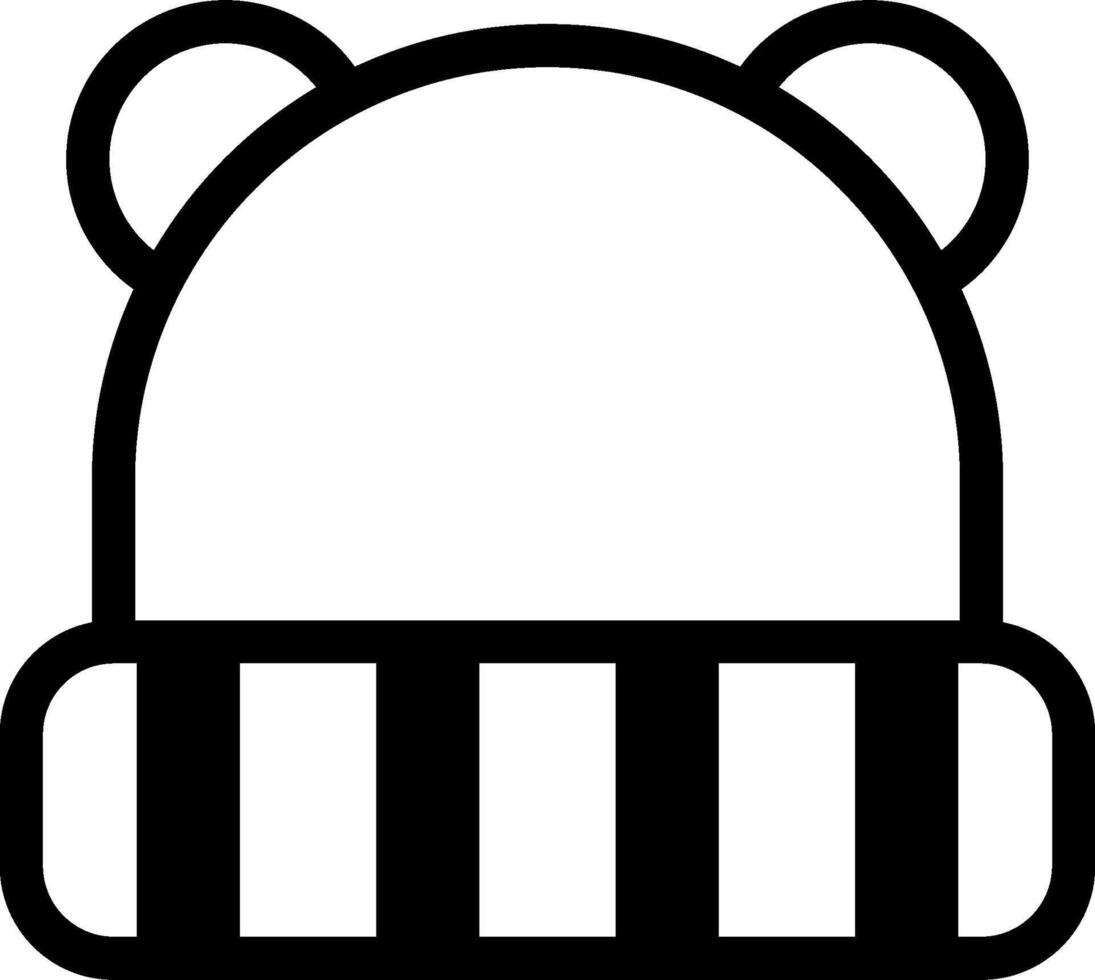 A black and white bear hat icon vector