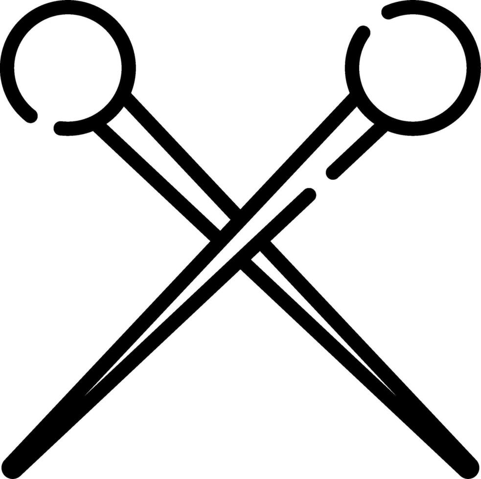 Crossed knitting needles icon vector