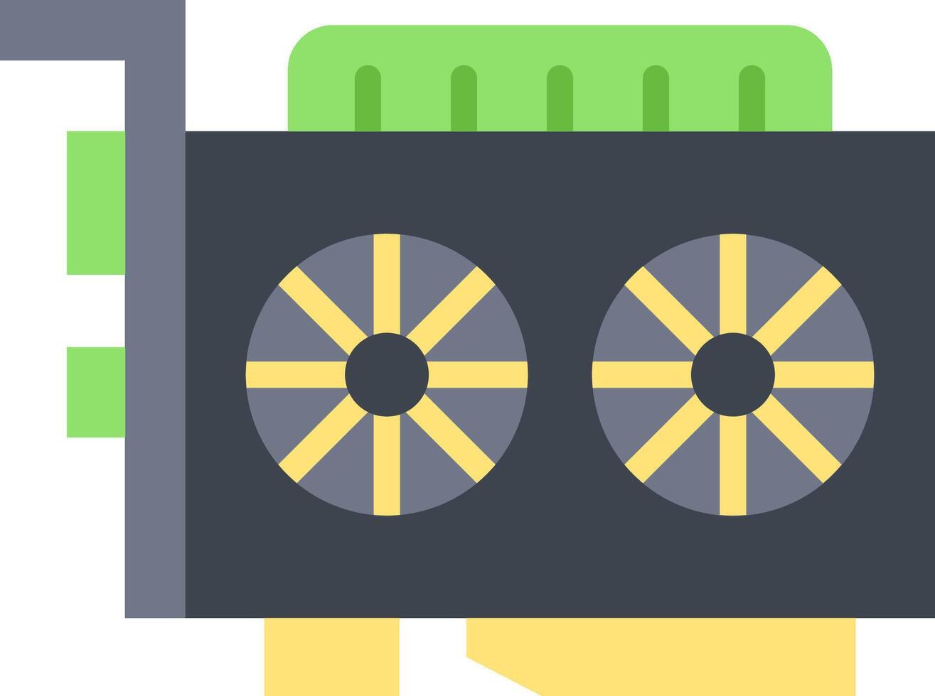 A computer with two fans on it vector