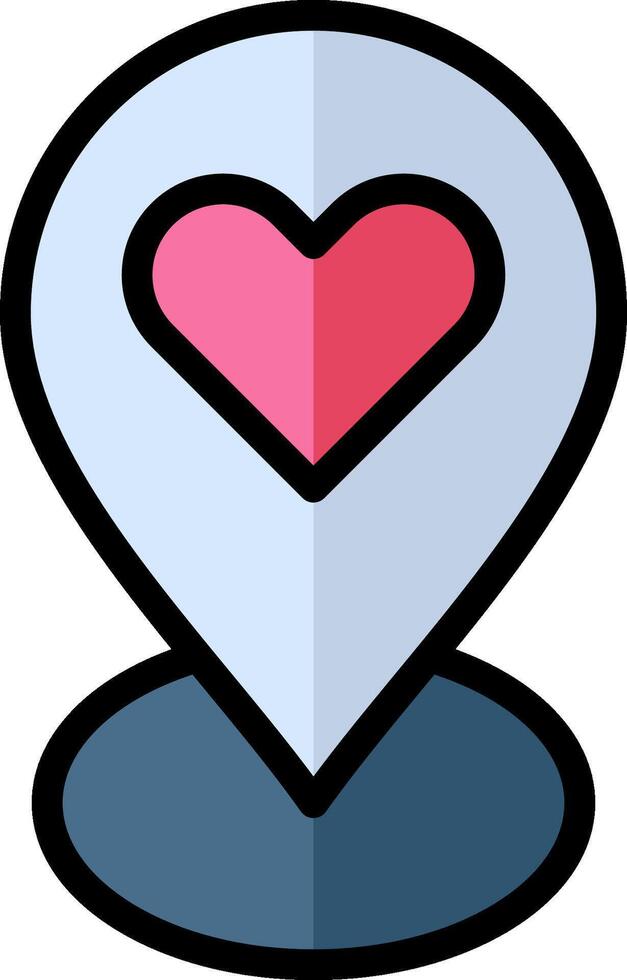 A heart icon on a map marker vector
