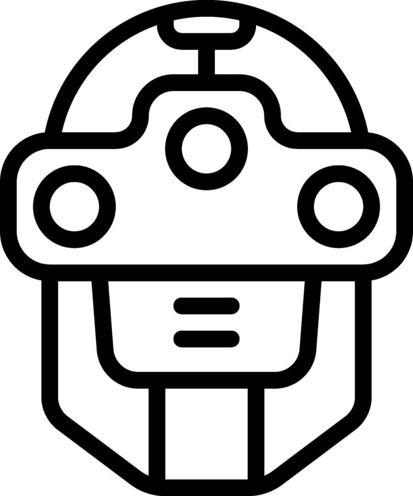 A robot head with a helmet on it vector