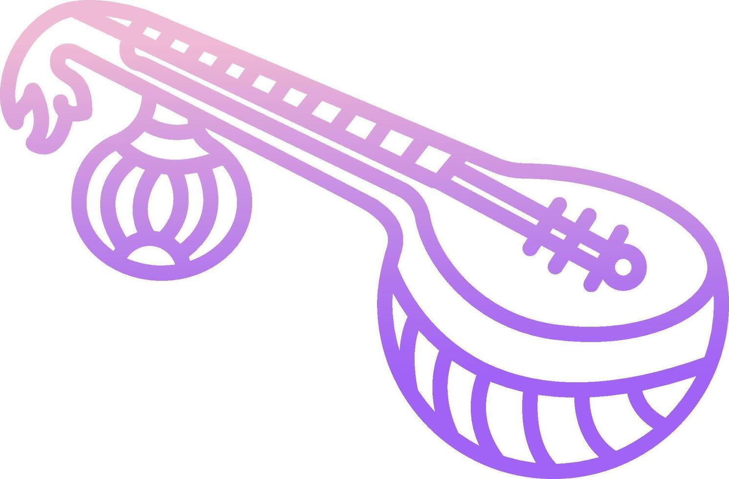 A purple and white outline of a musical instrument vector