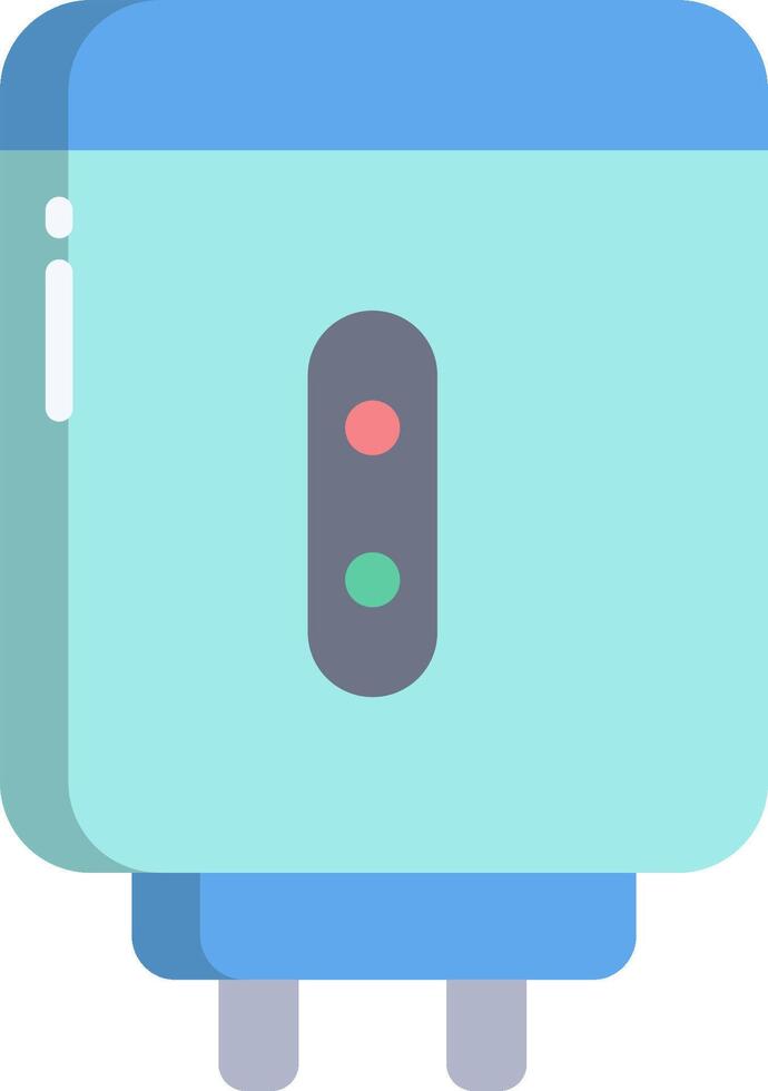 A blue electric plug with a red light vector