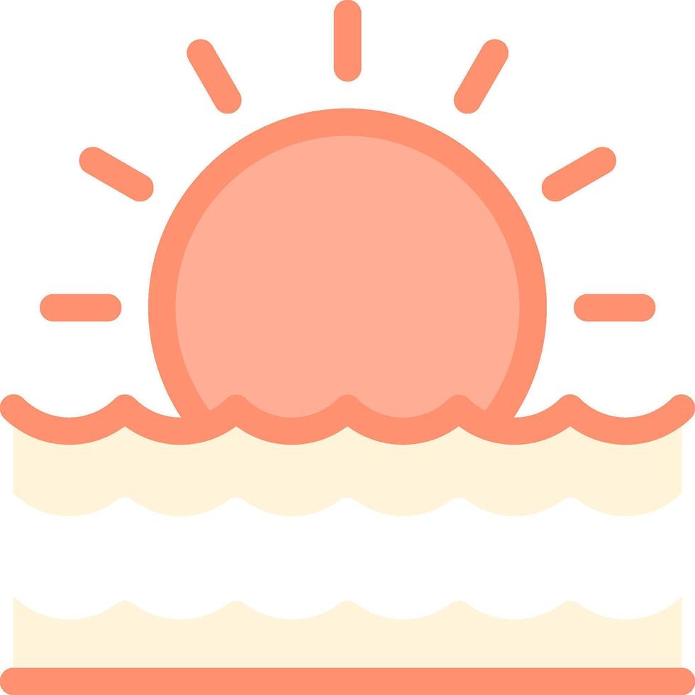 Sun and waves icon vector