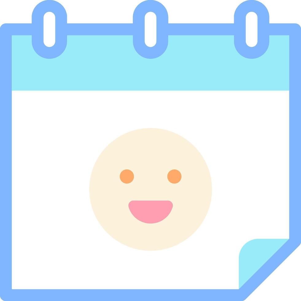 A calendar with a smiley face on it vector