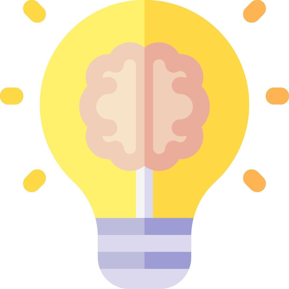 A light bulb with a brain inside vector