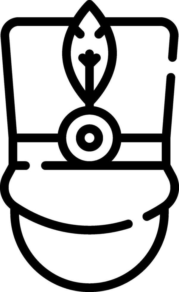 A black and white outline of a hat vector