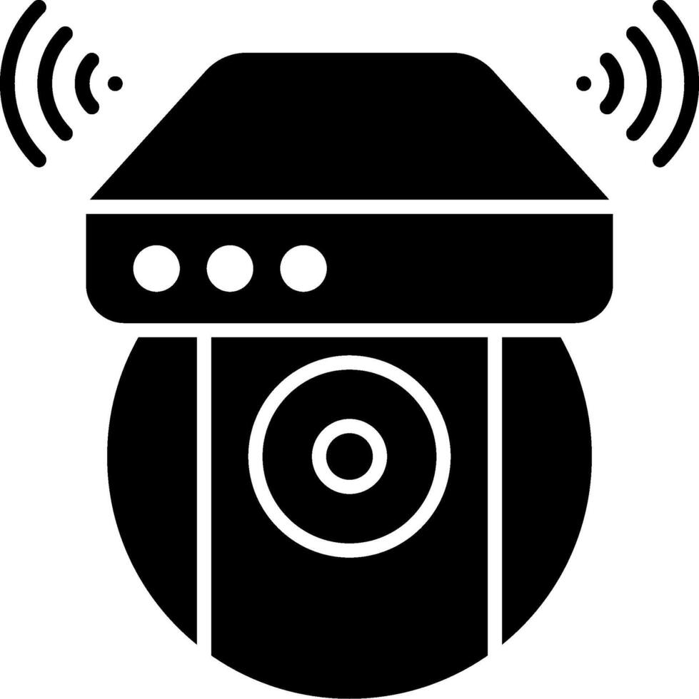 A black and white image of a camera with a microphone vector