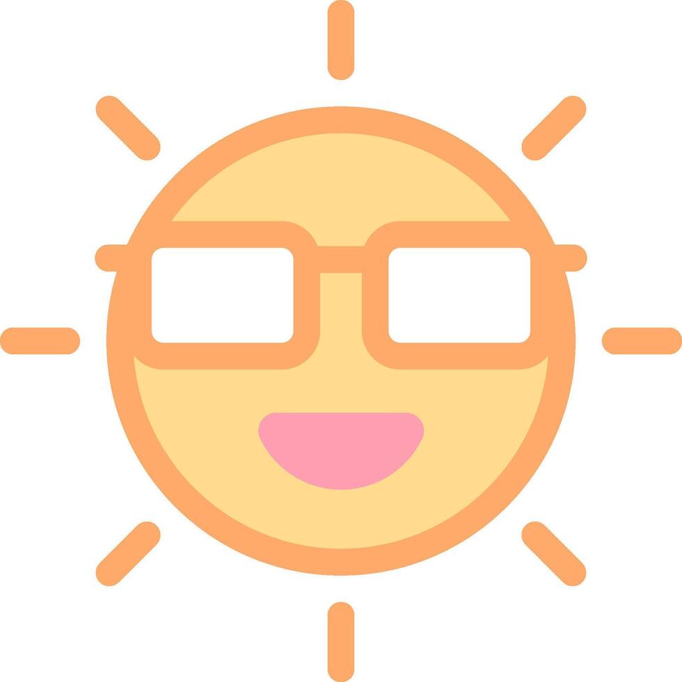 A smiling sun with glasses on it vector