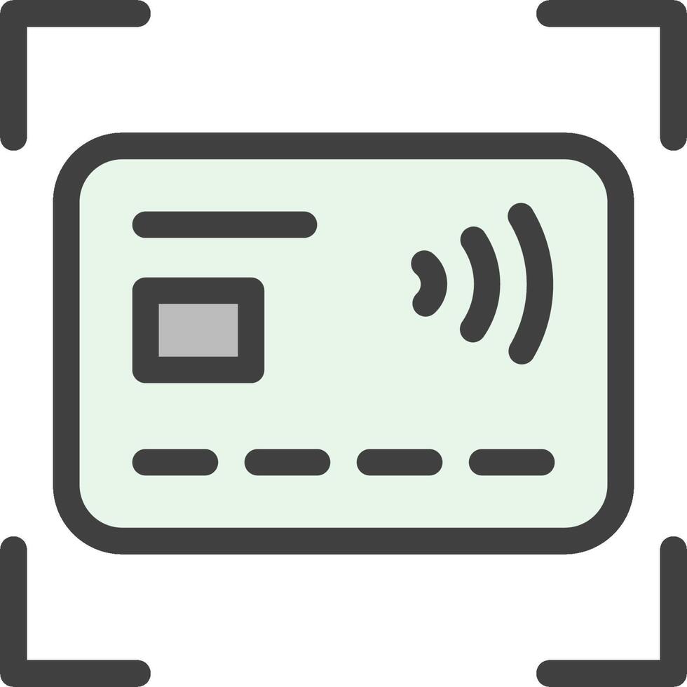 A credit card with a wireless signal icon vector