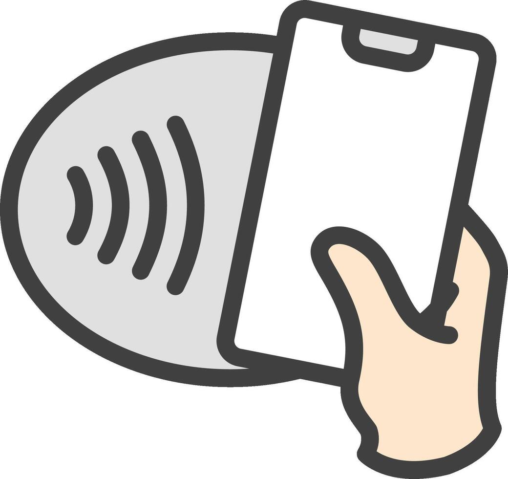 A hand holding a phone and a speaker vector