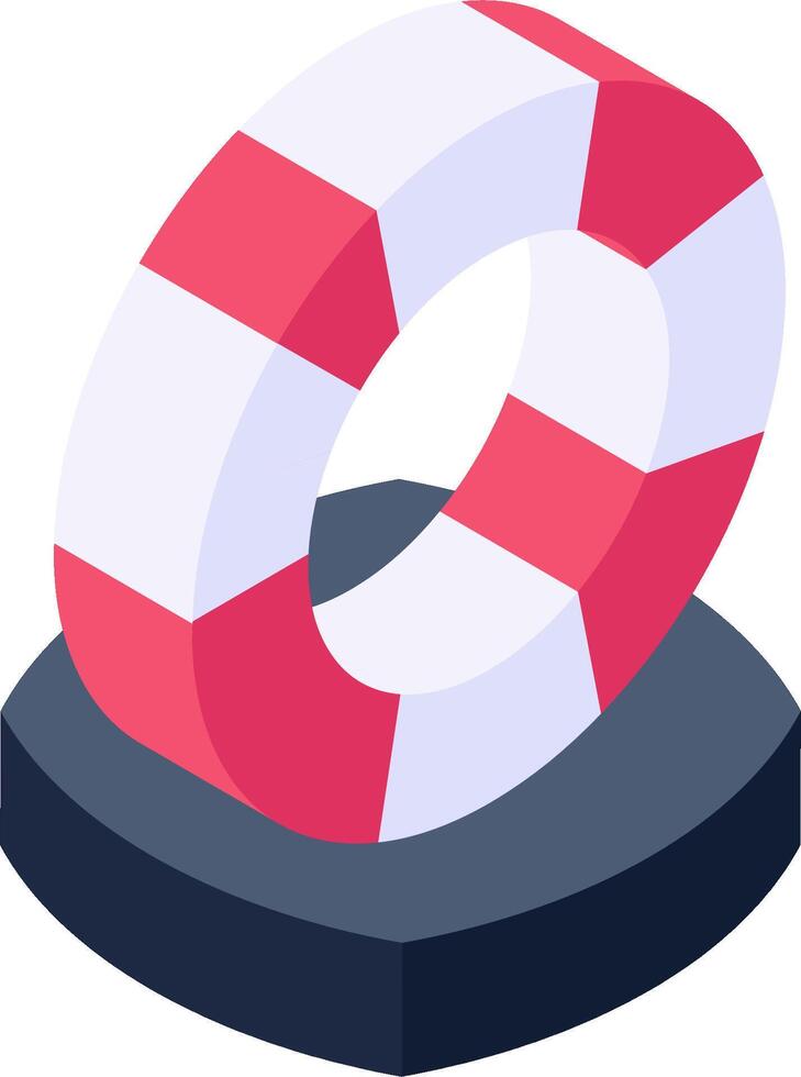 A life preserver on top of a black base vector