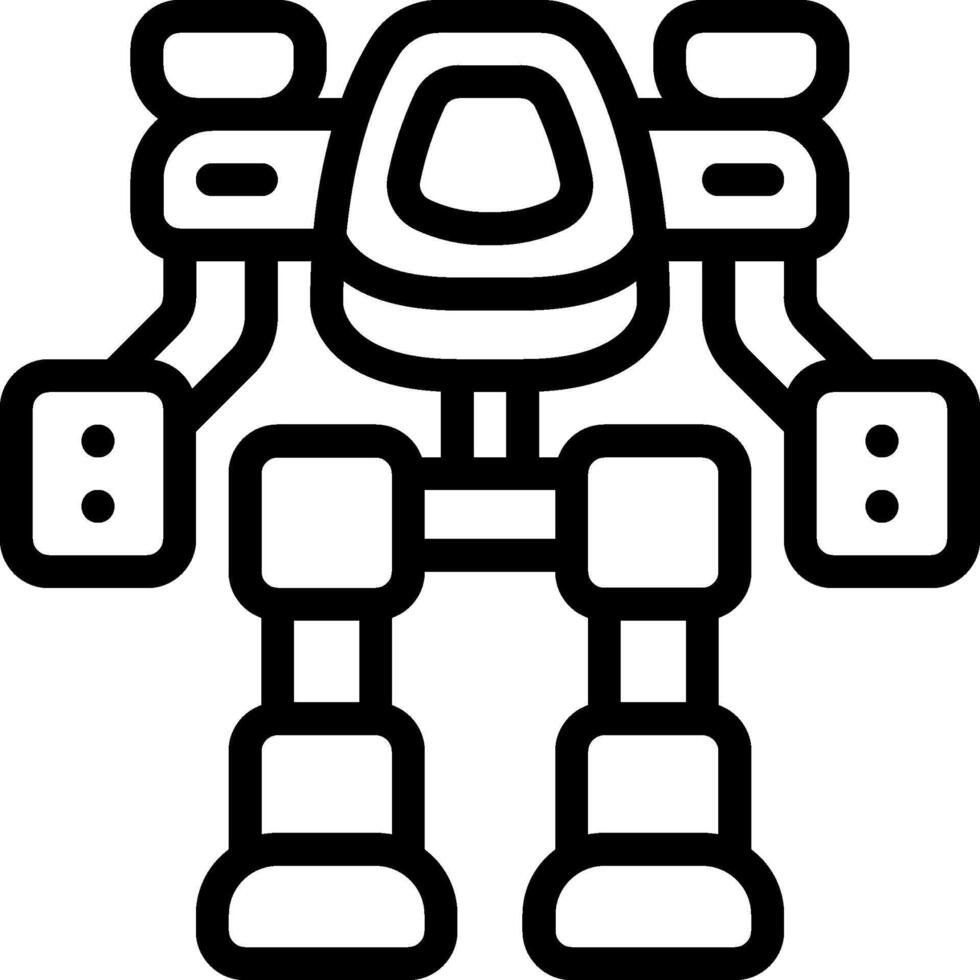 A robot icon with a black outline vector
