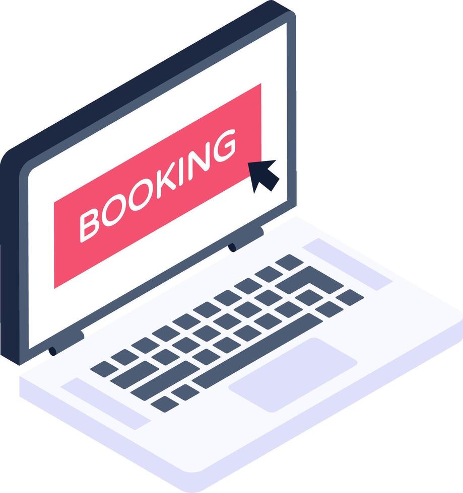 Booking icon on laptop vector
