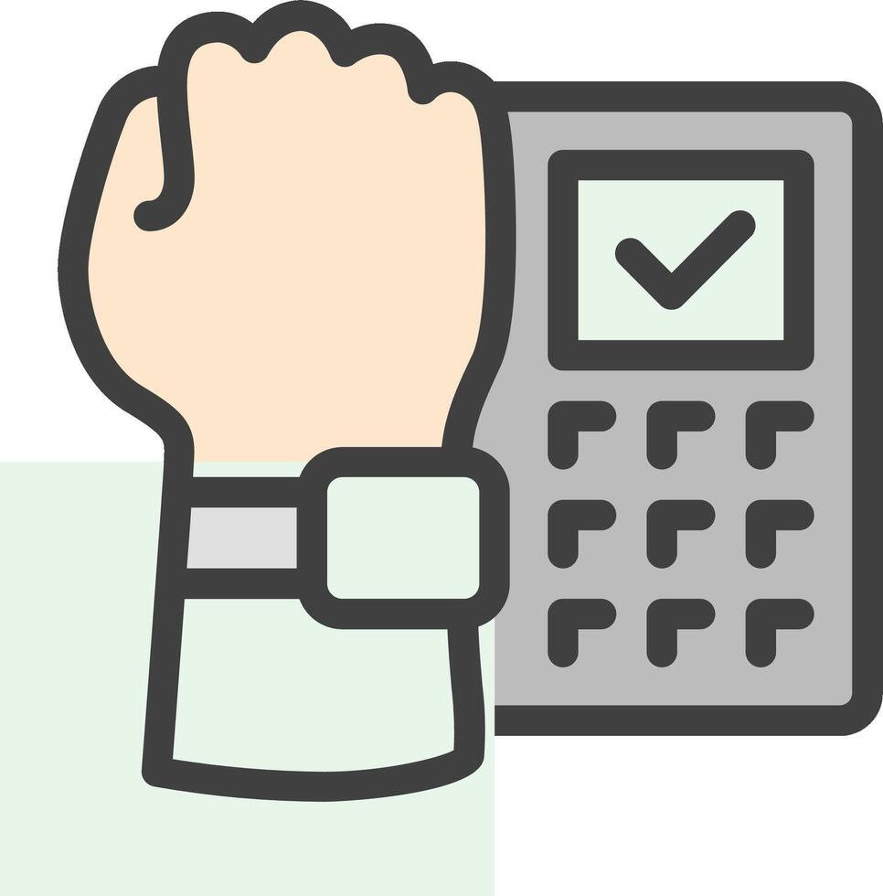 A hand holding a calculator and a check mark vector