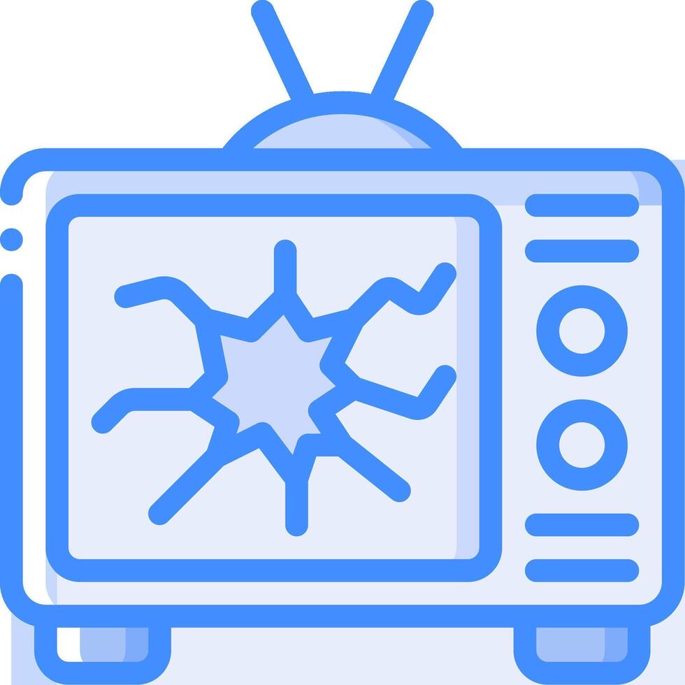 Tv icon with broken glass vector
