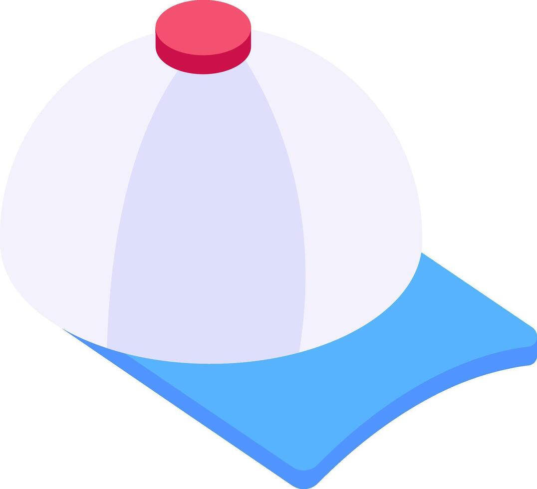 A baseball cap with a red cap on top vector