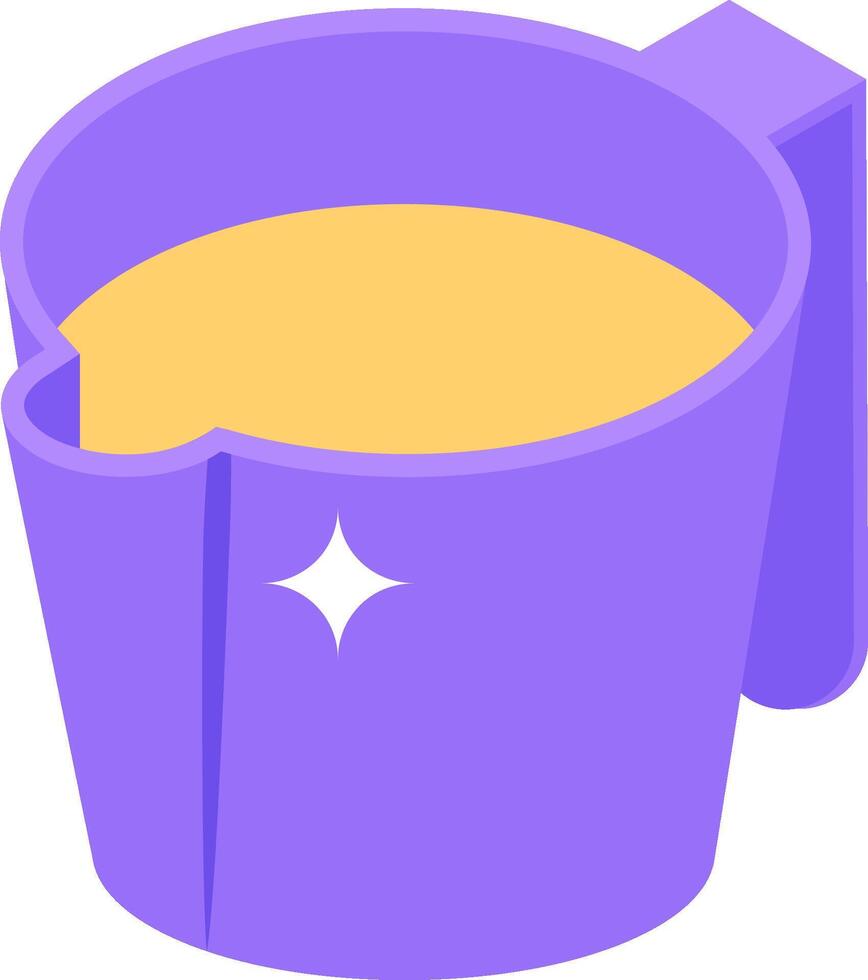 A purple cup with a yellow liquid inside vector