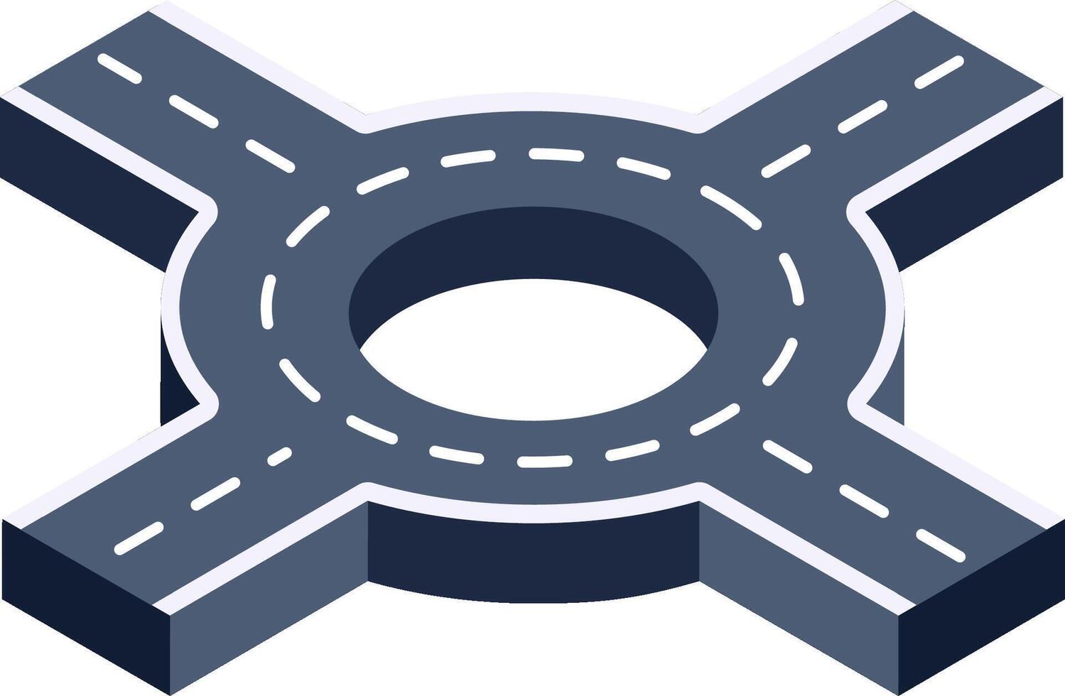 Road intersection isometric icon vector