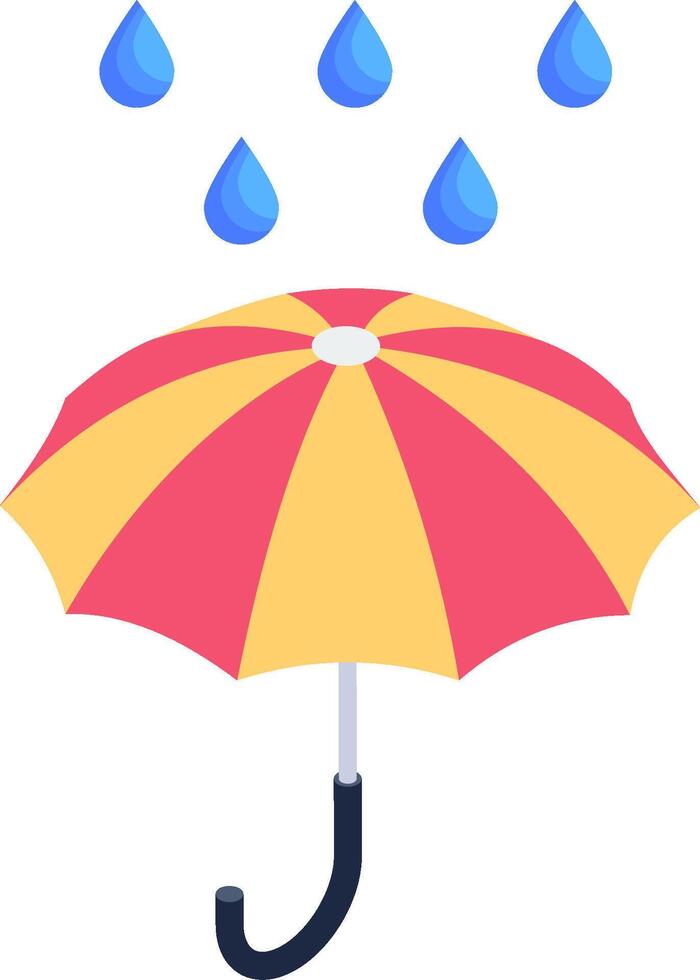 An umbrella with rain drops on it vector