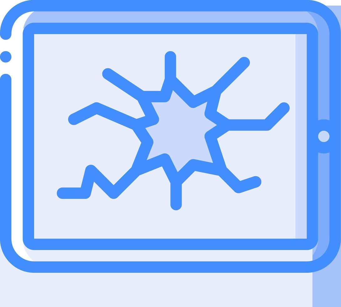A tablet with a broken screen icon vector