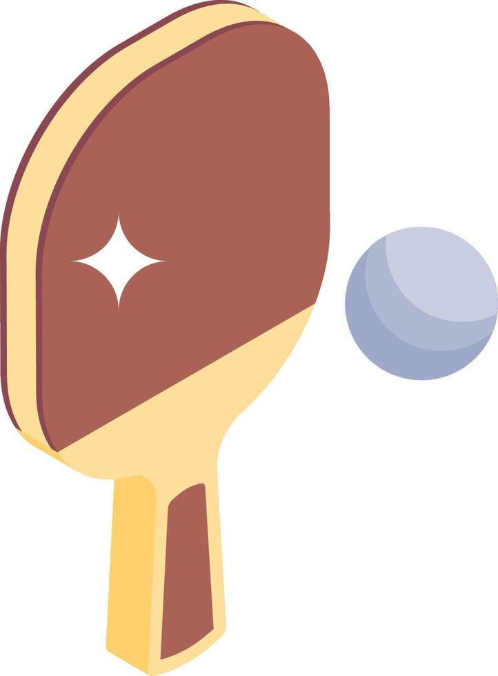 A ping pong paddle and ball on a white background vector