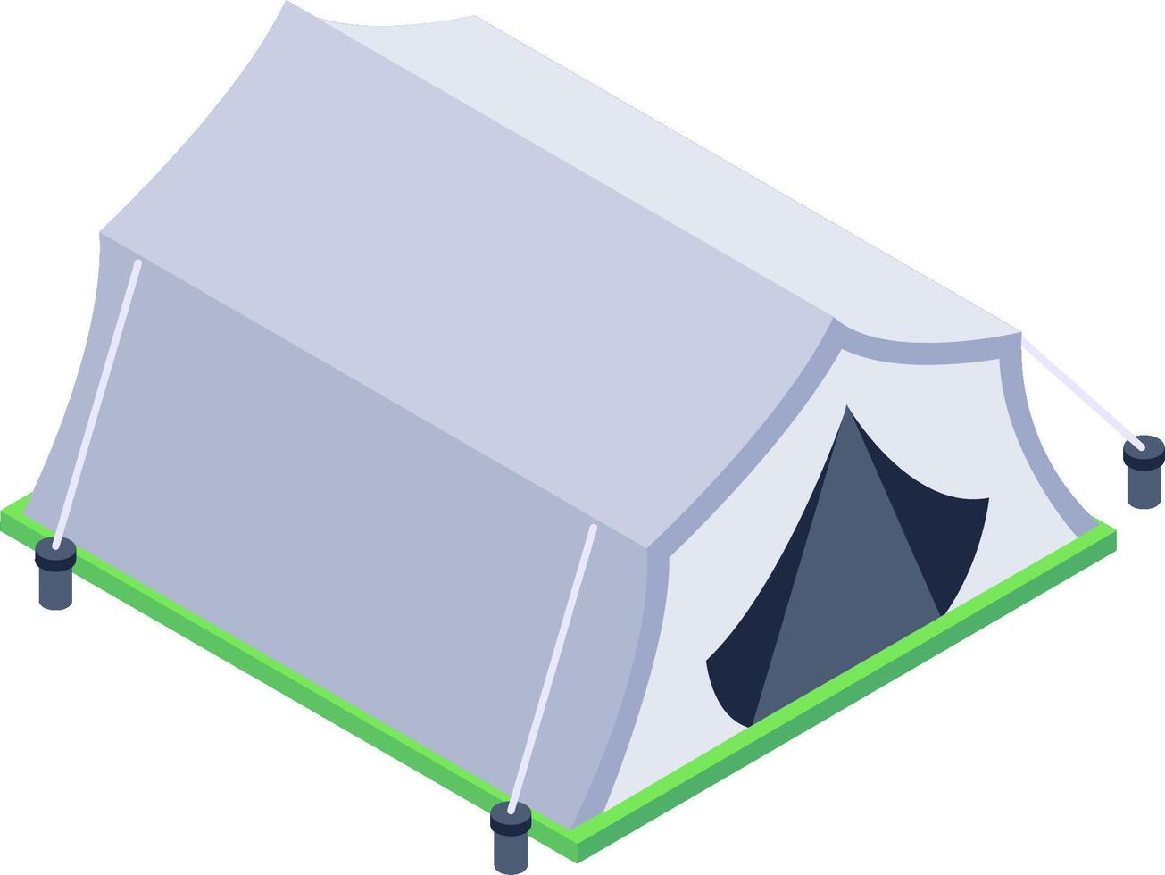 A tent with a green roof and a white tent vector