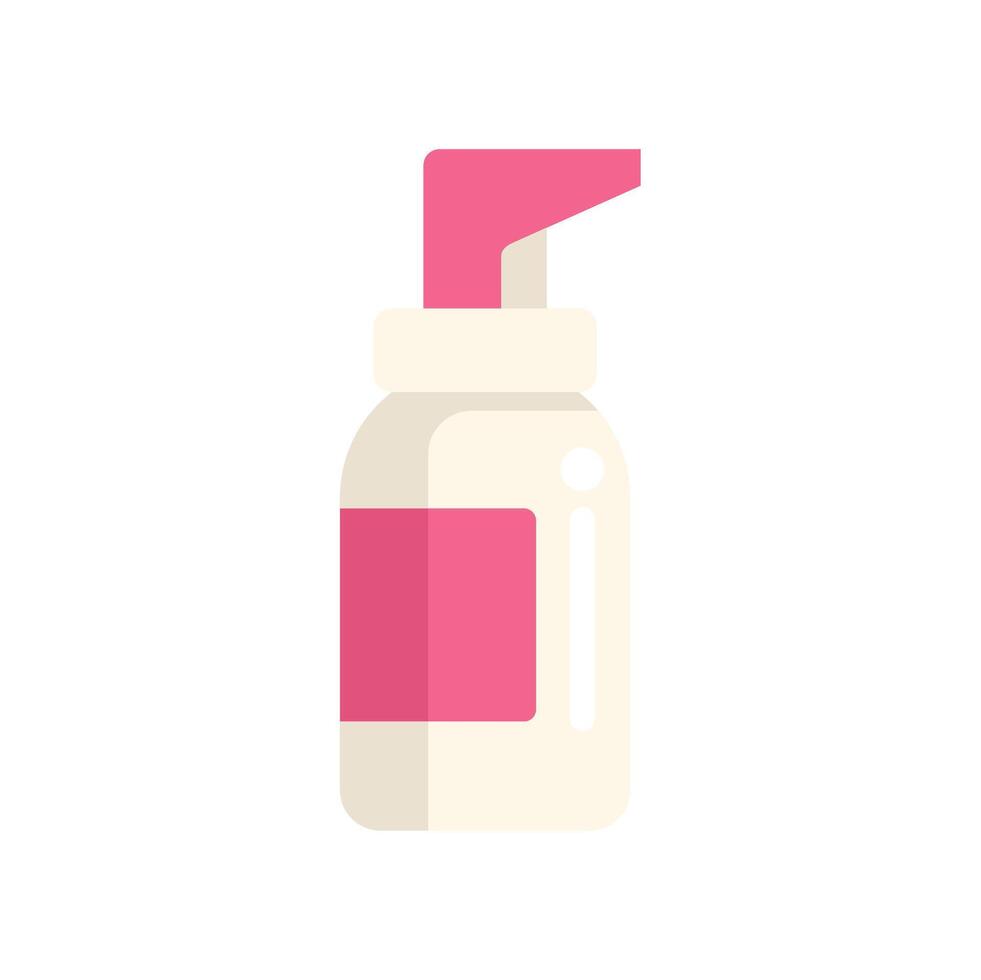 Dispenser bottle with pump pressing for liquid soap or cream vector