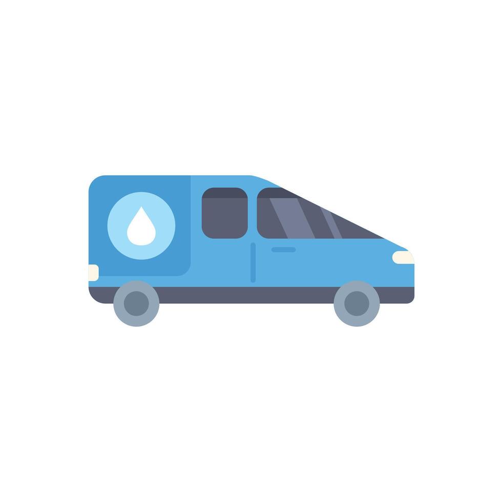 Delivery van delivering clean water in bottles to customers vector