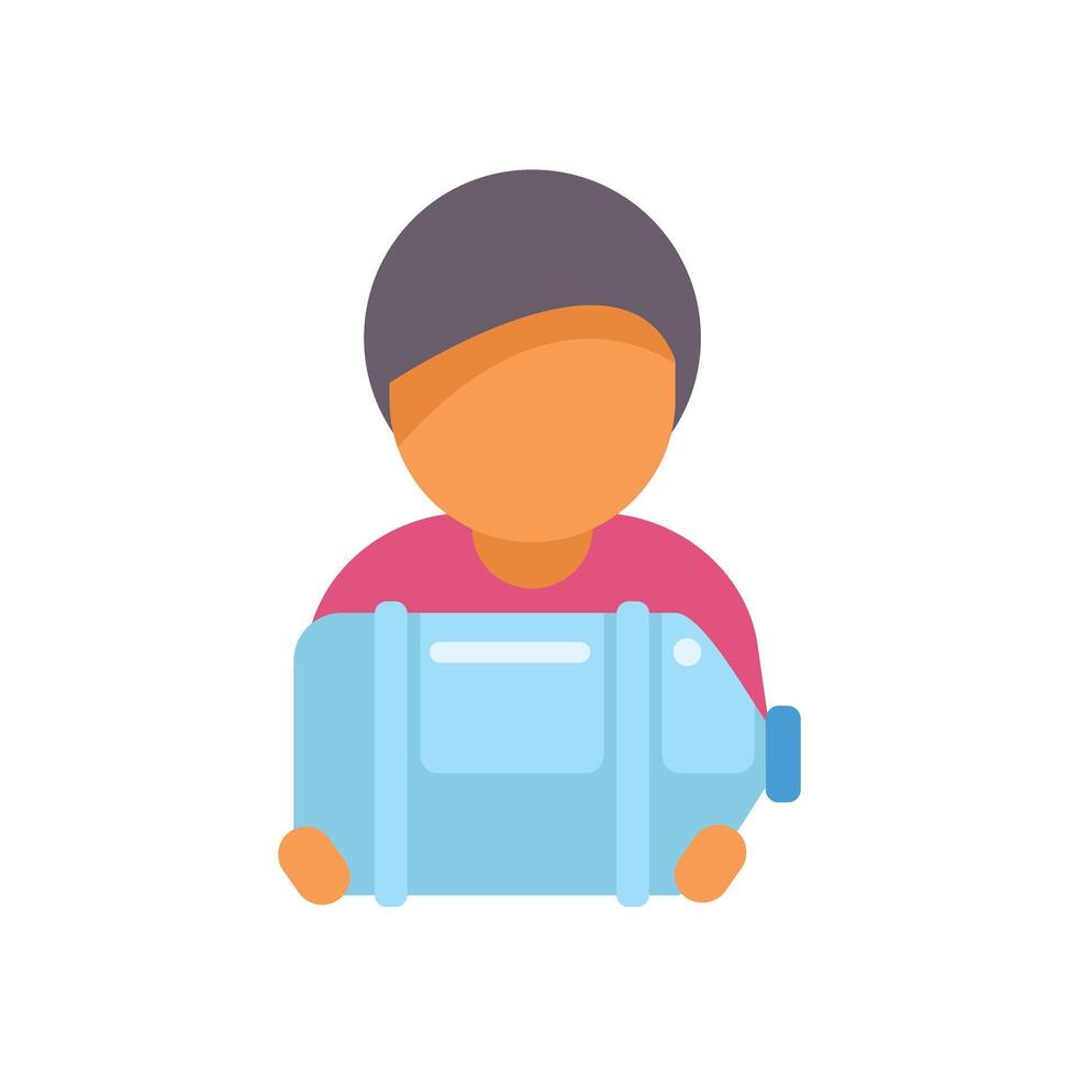 Person holding big bottle of water, hydration concept vector
