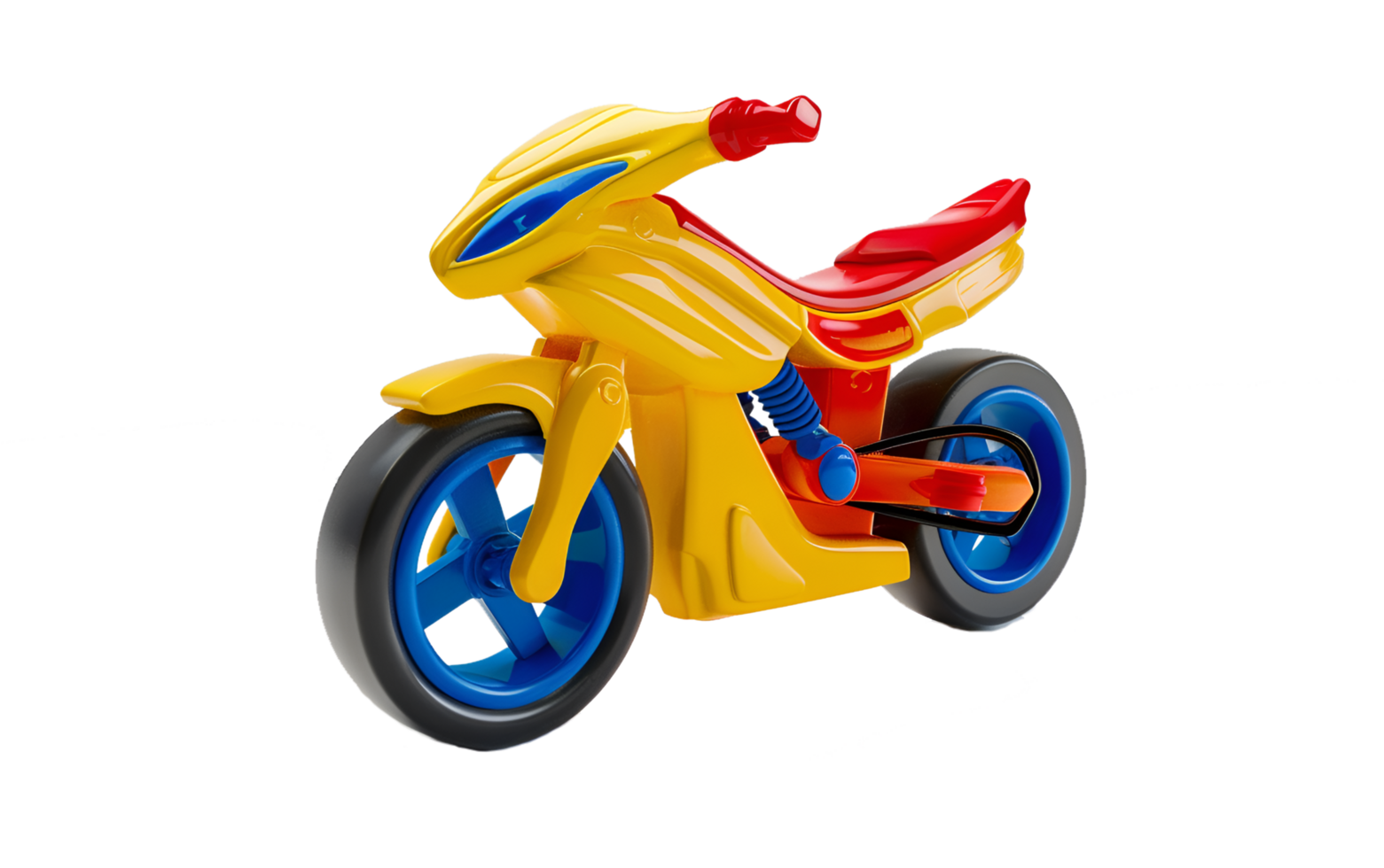 3d cartoon cool motorcycle isolated on transparent background png