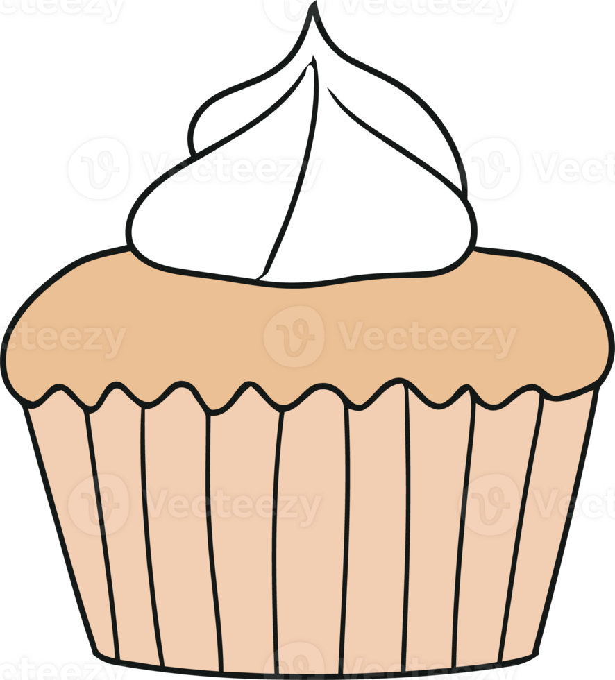 Delicious Cupcake with Whipped Cream Topping - Perfect for Bakery and Dessert Themes png