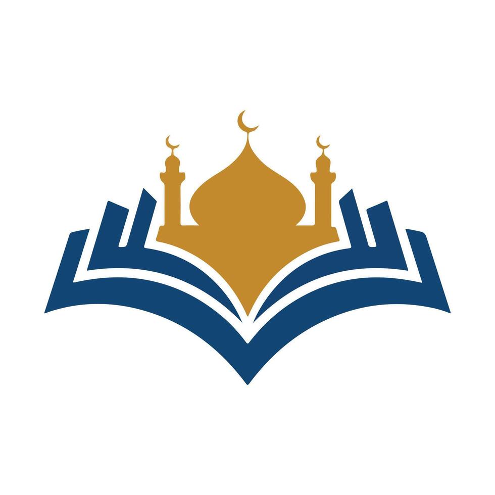 Elegant Mosque and Book Symbol Logo vector