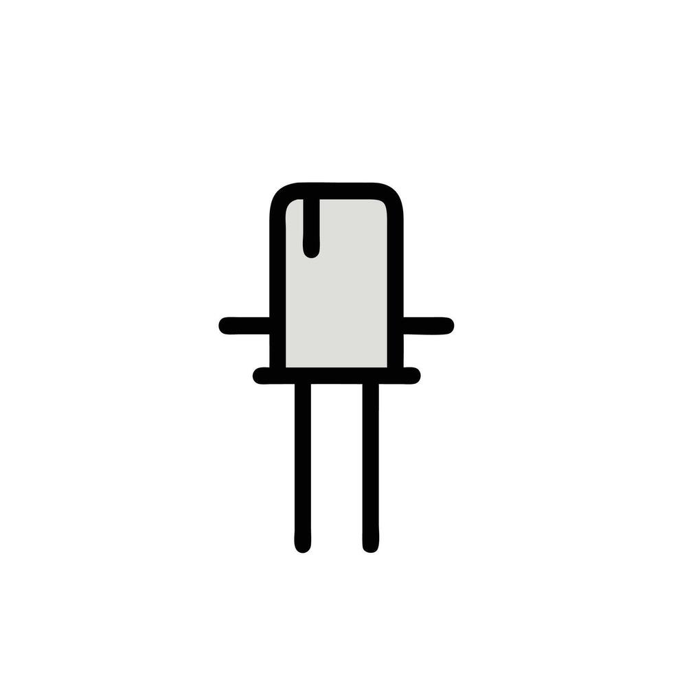 a small light bulb with a black and white outline vector