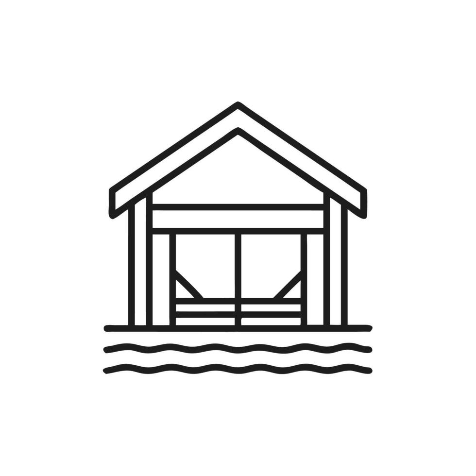 a house with a window and a door on the side vector