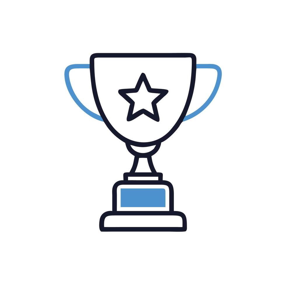 a trophy cup with a star on top vector