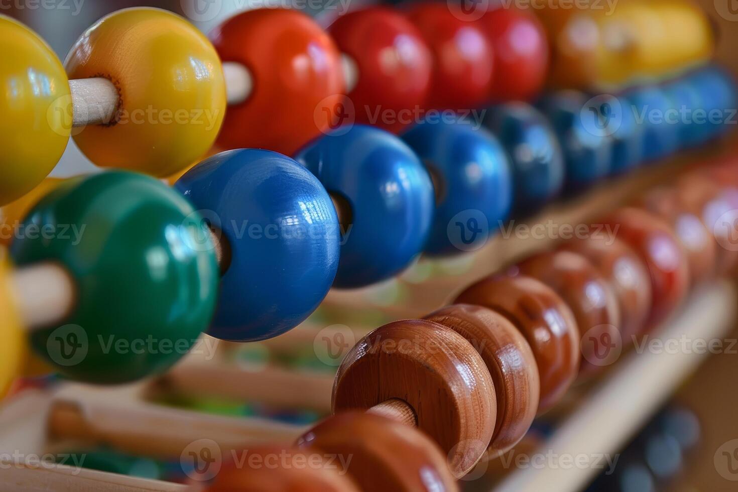 Colorful wooden abacus showing shallow depth of field photo