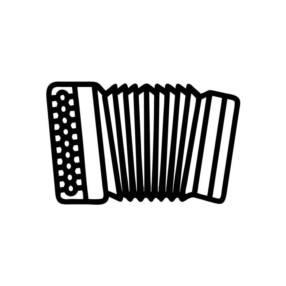 an accordion icon in black and white vector