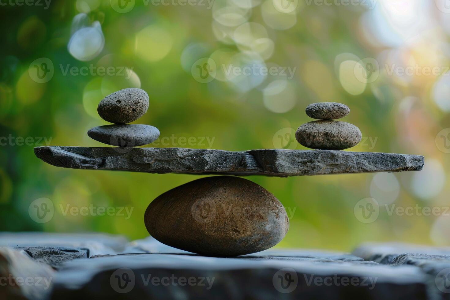 Balancing stones representing wellness wellbeing balance harmony and spirituality photo