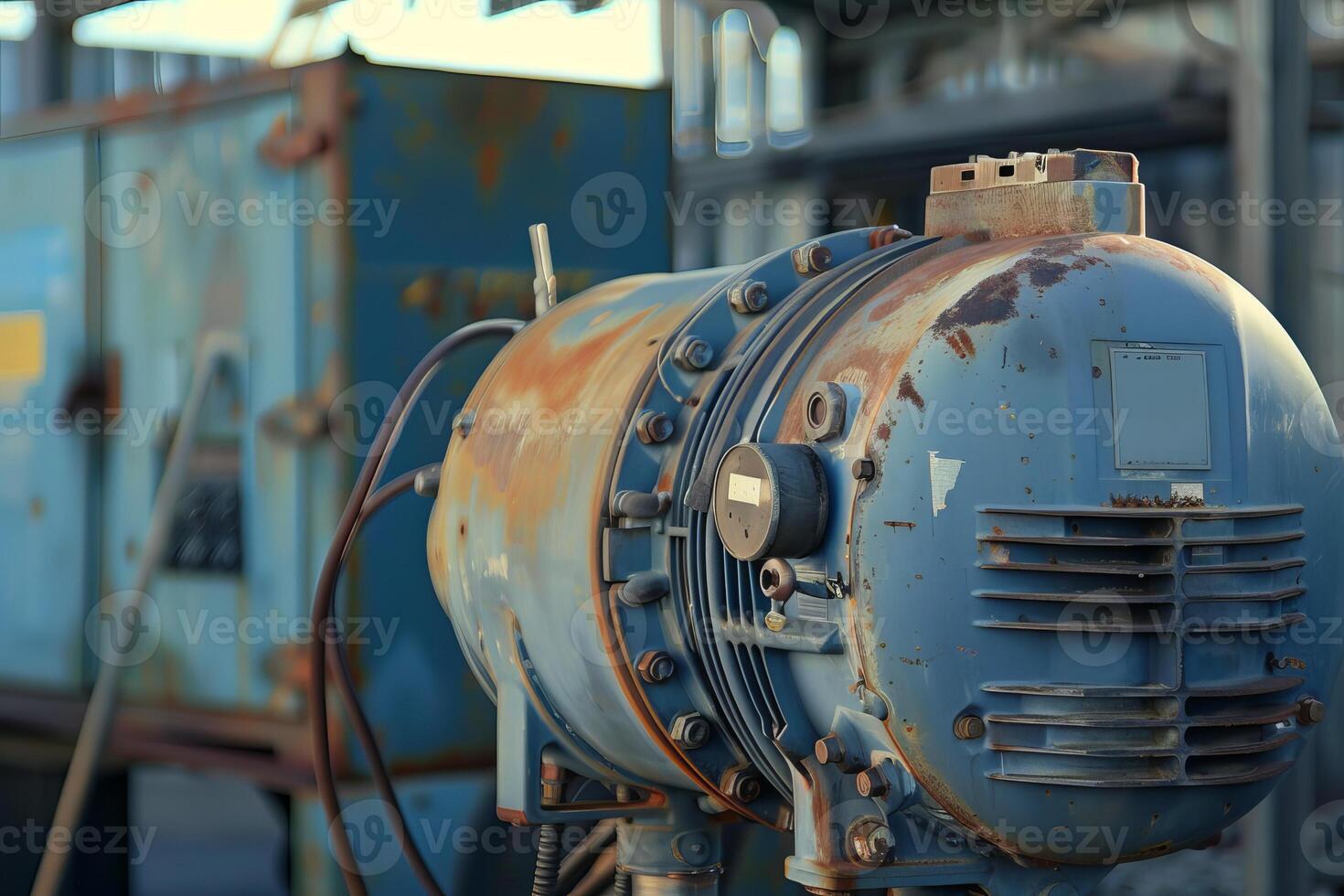 Old rusty industrial machine part showing signs of age and wear photo